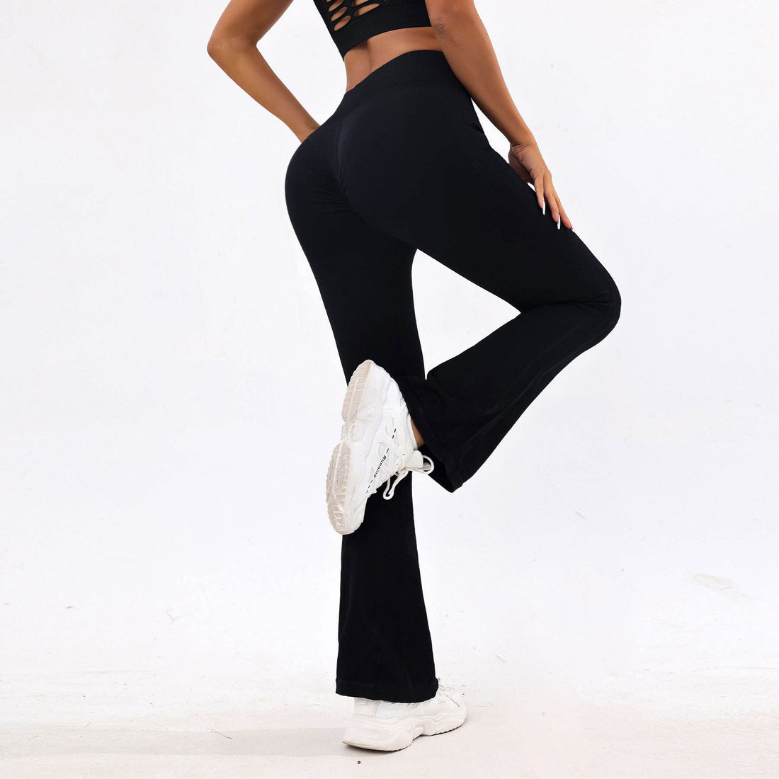 Lila Zen Seamless Quick-Drying Slimming Peach Hip Flare Yoga Pants