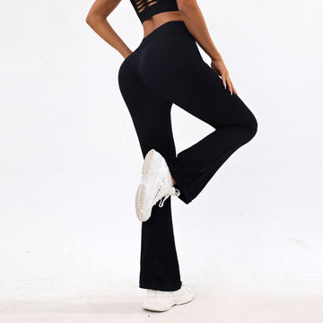 Lila Zen Seamless Quick-Drying Slimming Peach Hip Flare Yoga Pants