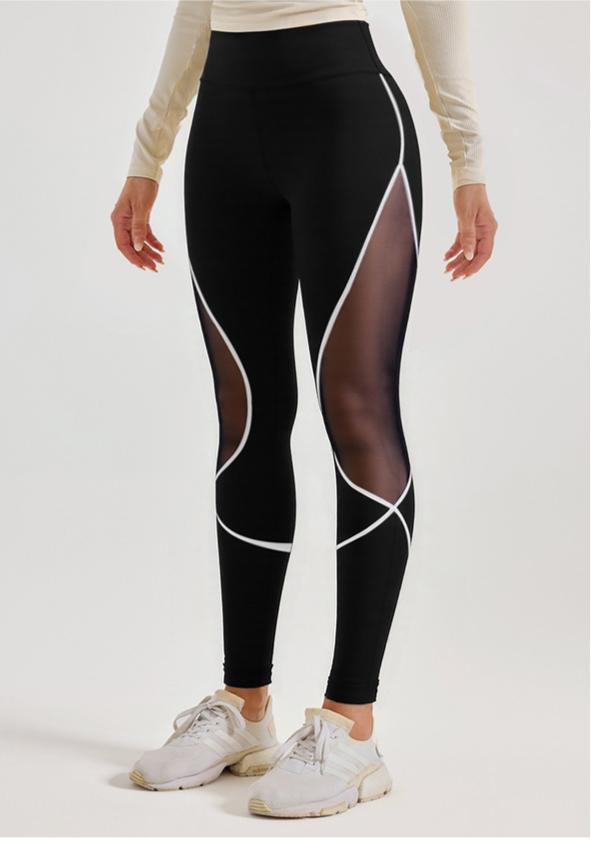 Lila Zen Women's Color-Blocked Mesh Shaping Yoga Pants