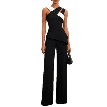 Black Halter Wide-Leg Jumpsuit