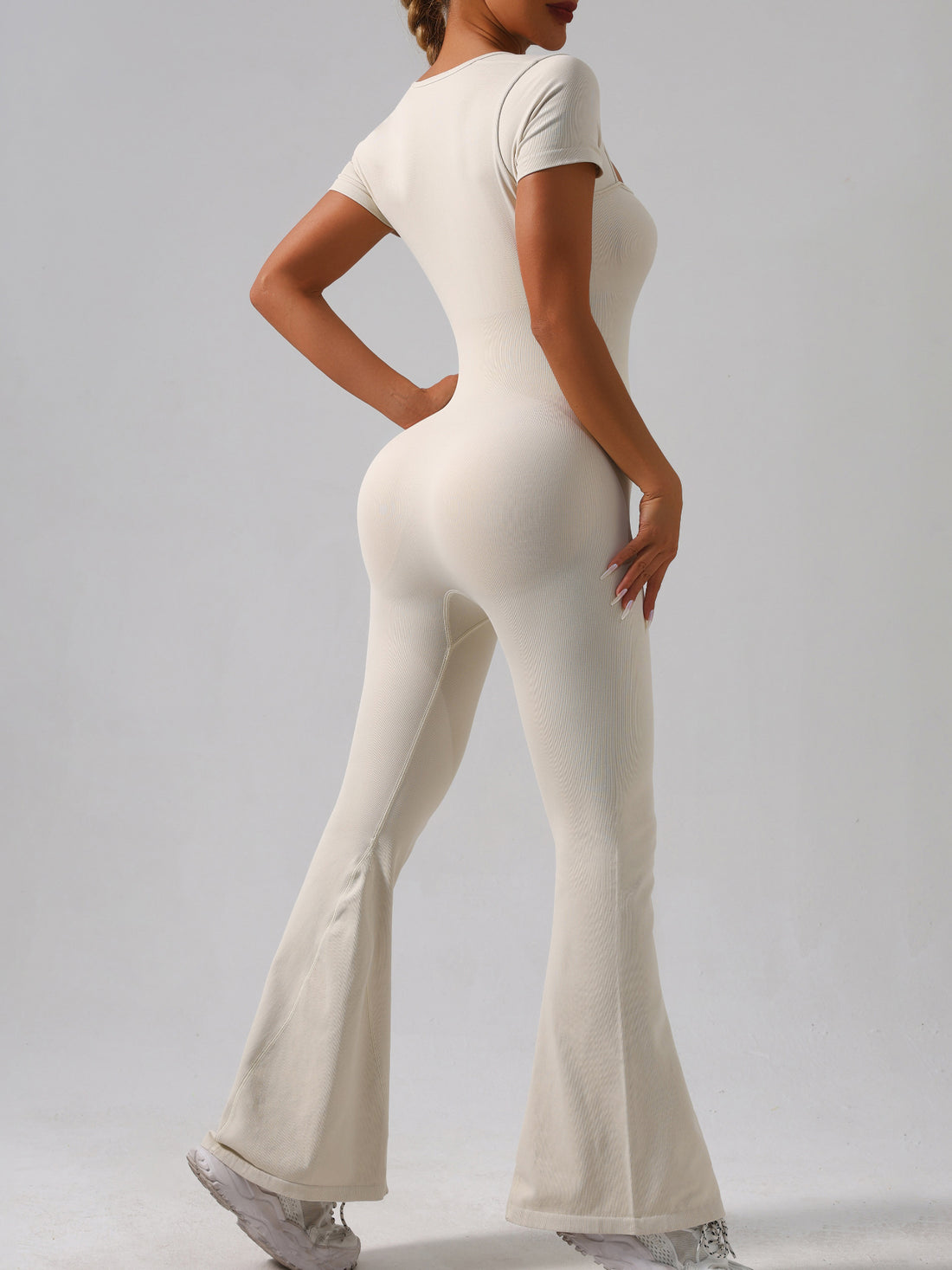 Lila Zen Women's Quick-Drying Slimming Tummy Control Slightly Flared Yoga Bodysuit Yoga Suit