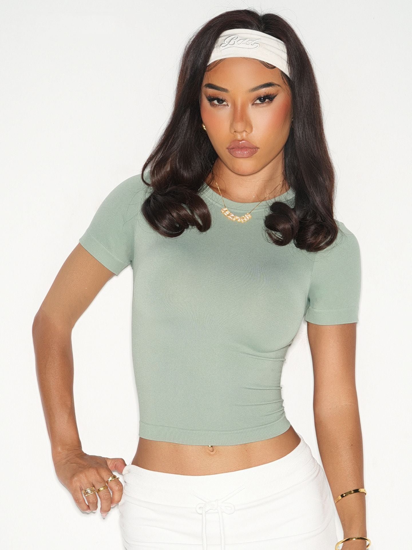 Lila Zen t Lila Zen High Elastic Seamless Short-Sleeve T-Shirt Yoga Top