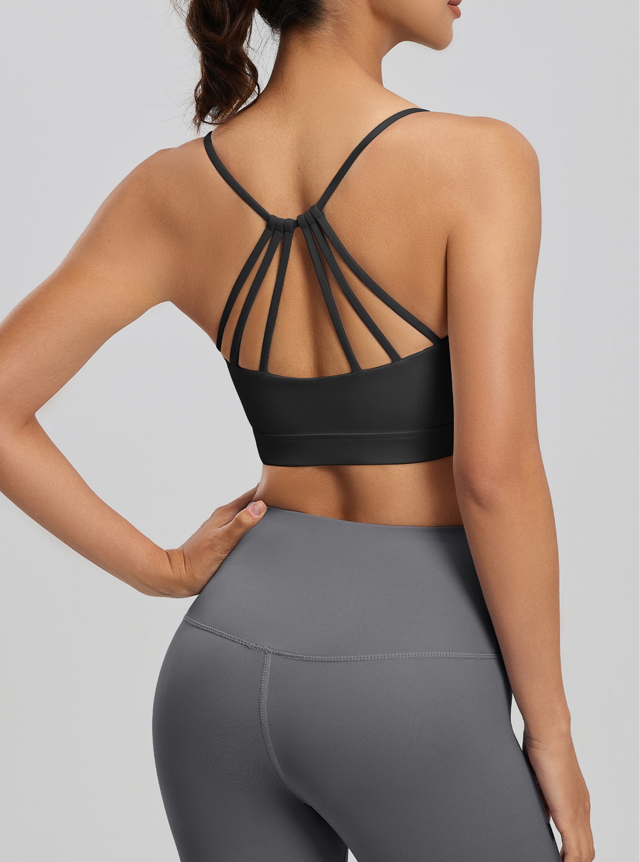 Lila Zen Women's Six-String Crossback Yoga Sports Bra