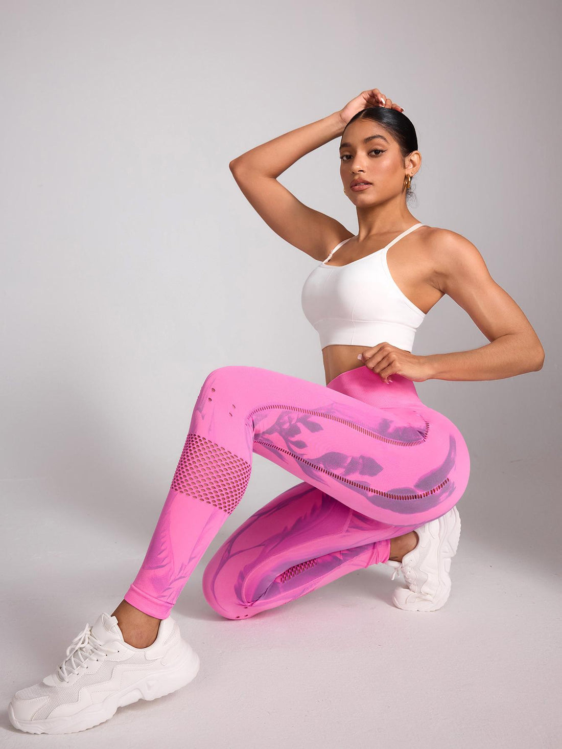 Lila Zen Seamless Tie-Dye Breathable Mesh Butt-Lifting Quick-Drying Fitness Yoga Pants