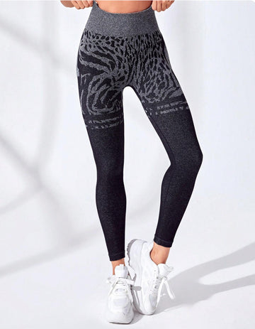 Lila Zen Seamless Leopard Print High-Waisted Hip-Lifting and Shaping Sports Yoga Pants