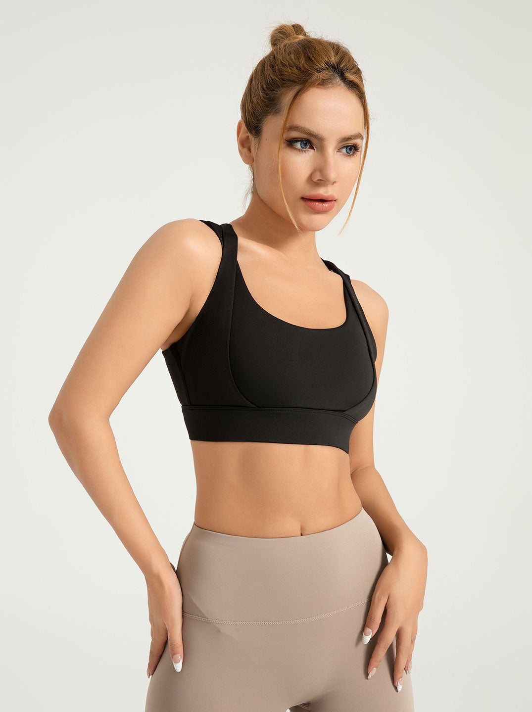 Lila Zen Women's Enhanced Bust Yoga Sports Bra with Double Shoulder Straps