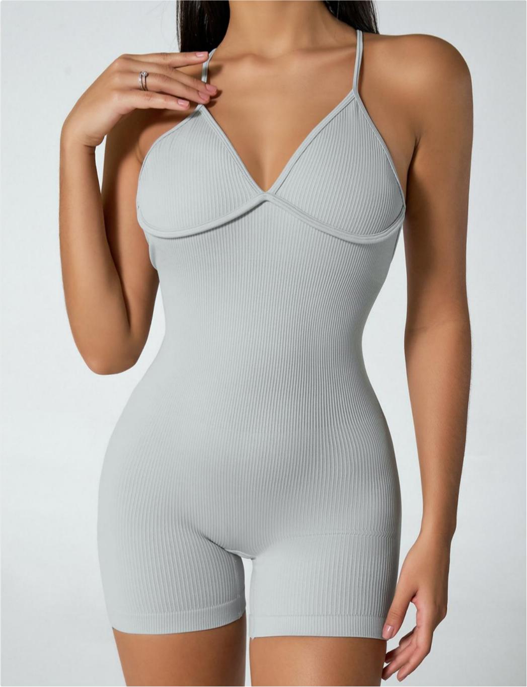 Crisscross Strap Sculpting Bodysuit