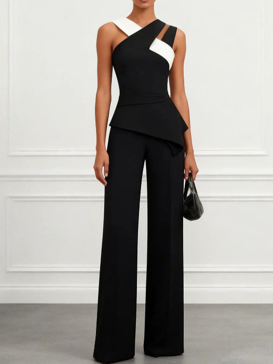 Black Halter Wide-Leg Jumpsuit