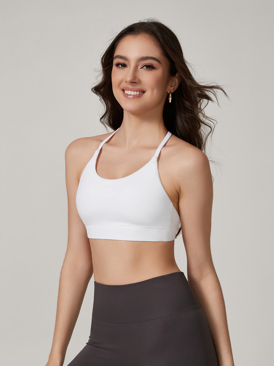 Lila Zen Halter Cross-Back Sports Bra