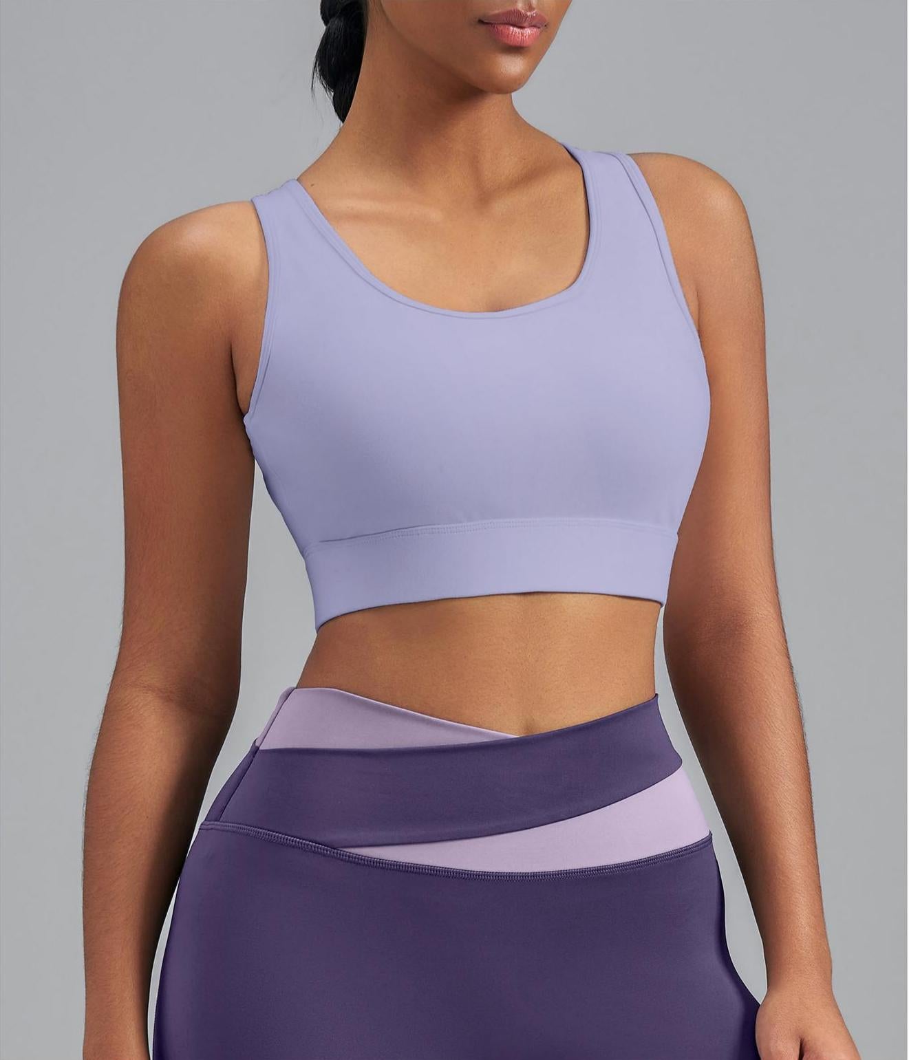 Lila Zen Women's Elastic Single-Sided Brushed Four-Cross Sports Bra Vest