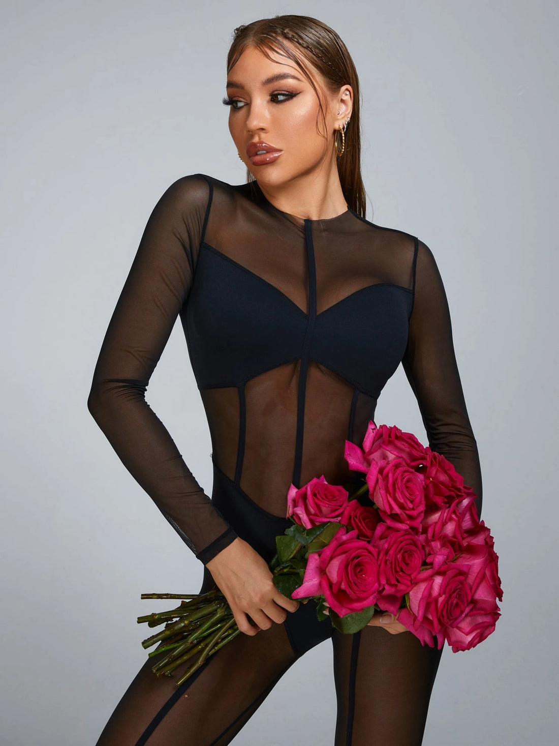 Sexy Mesh Yoga Jumpsuit