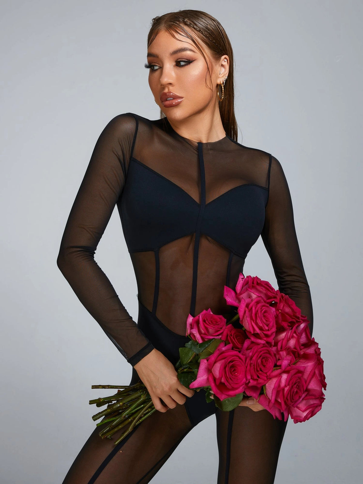 Sexy Mesh Yoga Jumpsuit