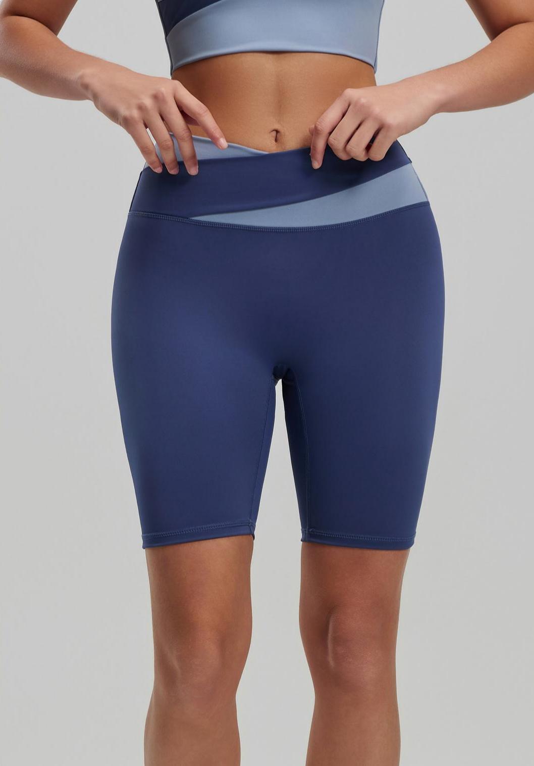 Lila Zen Color Block High-Elasticity Hip-Lifting and Shaping Yoga Shorts