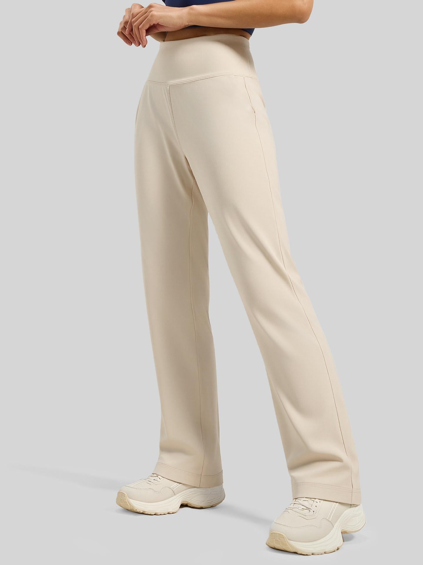 Lila Zen Loose-fitting Straight-leg Yoga Pants with Hidden Back Pockets