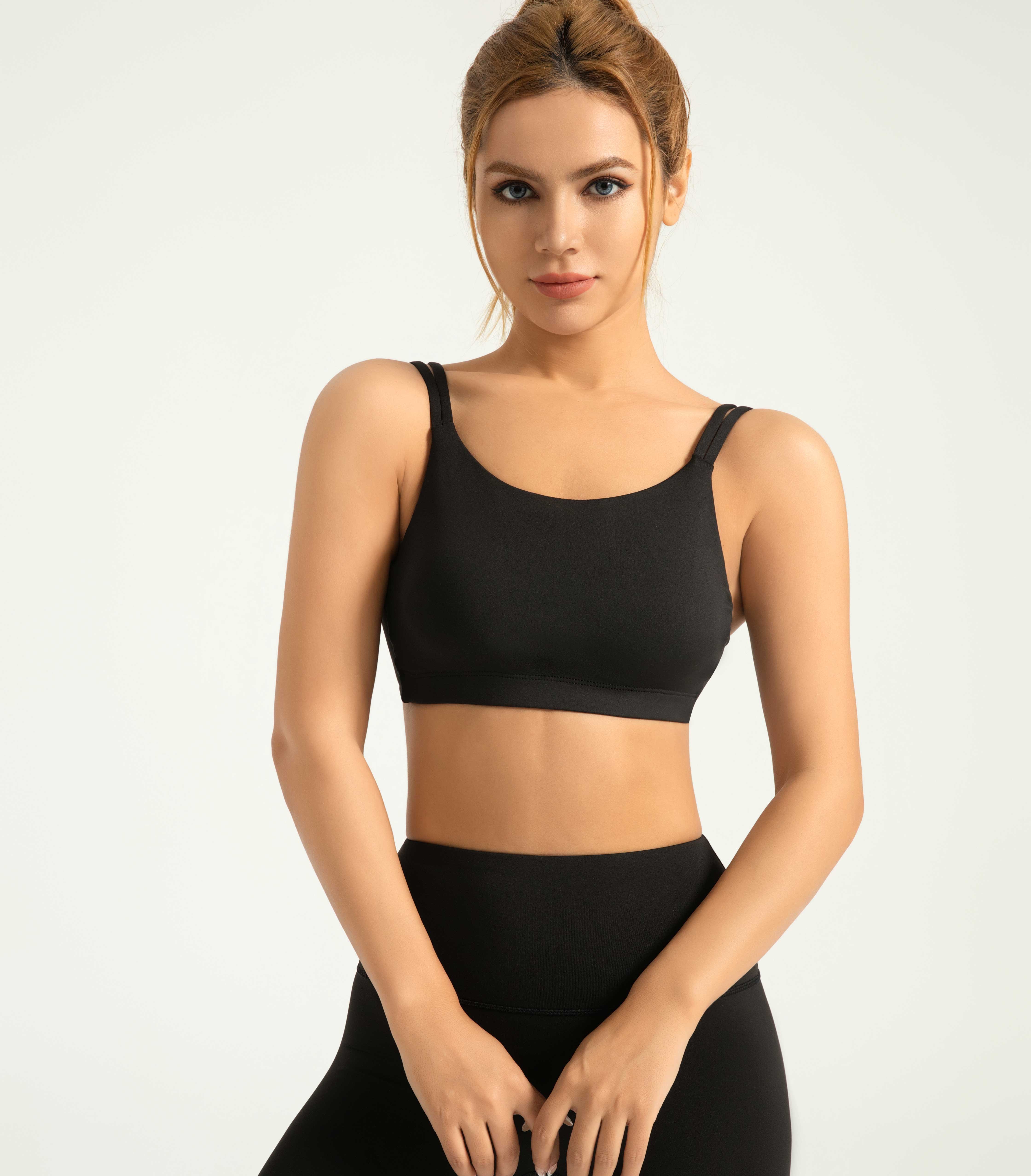 Lila Zen High Elastic U-Shaped Shock-Proof and Push-Up Sports Bra with Thin Straps for Beautiful Back