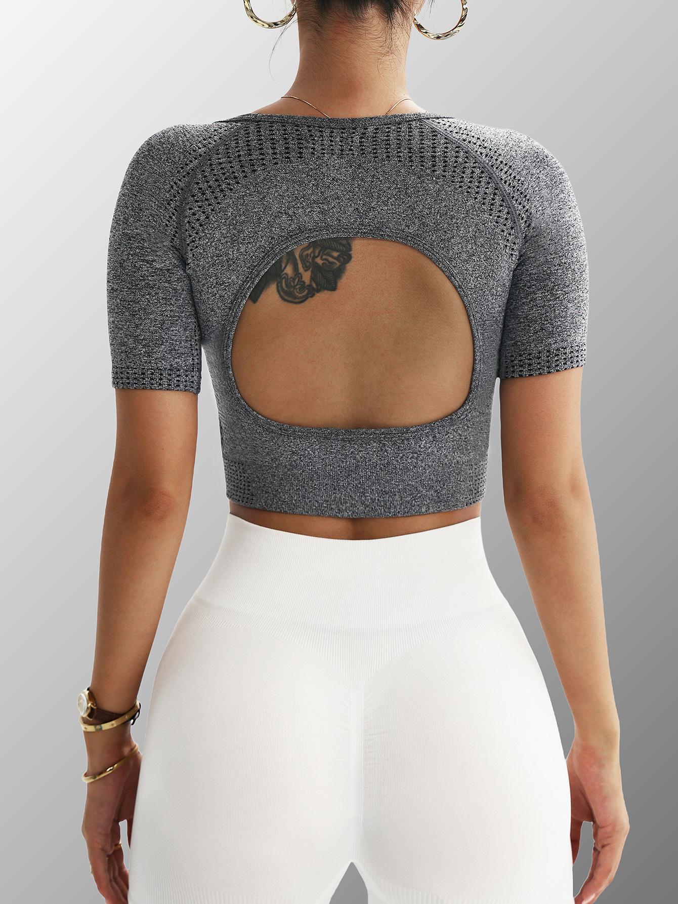 Lila Zen T Lila Zen Seamless Slim Fit Crew Neck Short Sleeve Yoga T-Shirt