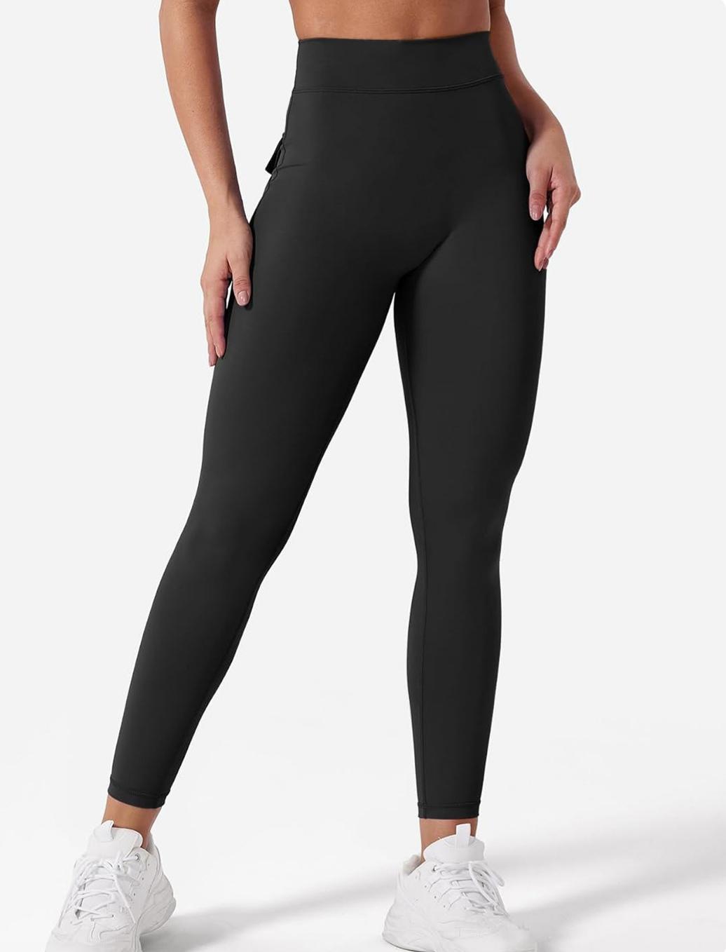 Lila Zen Women's V-Shaped Peach Hip Cargo Pocket Yoga Pants