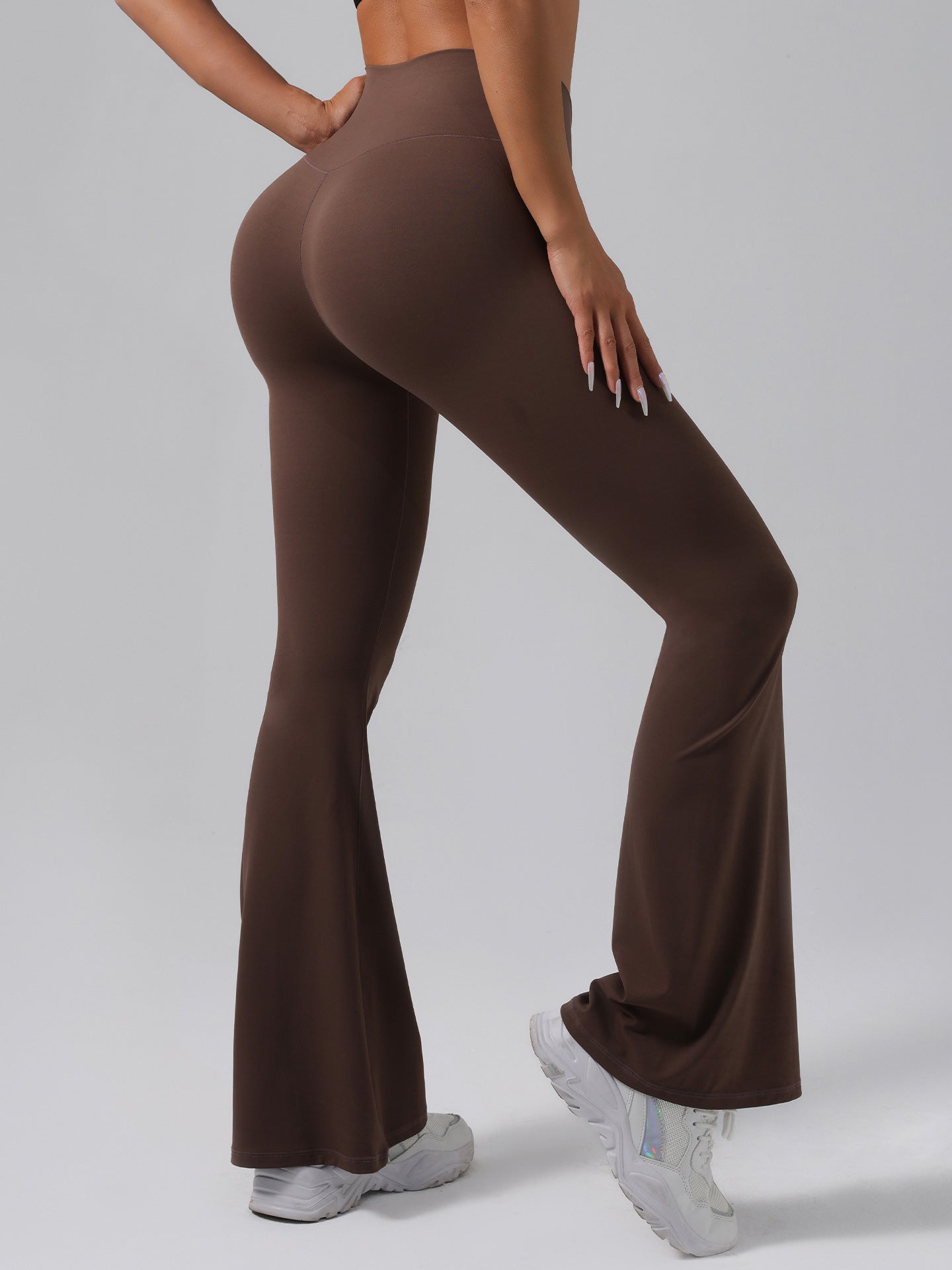 Lila Zen Crossover High-Waisted Slimming Flared Yoga Pants