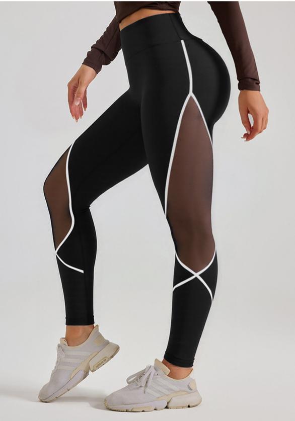 Lila Zen Women's Color-Blocked Mesh Shaping Yoga Pants