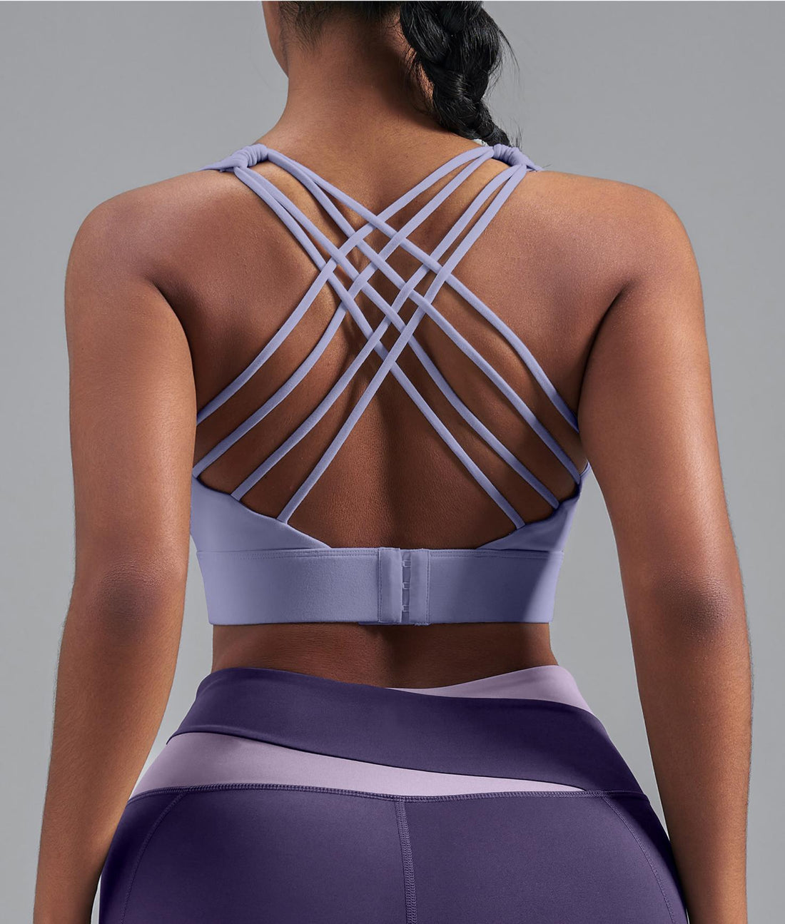 Lila Zen Women's Elastic Single-Sided Brushed Four-Cross Sports Bra Vest