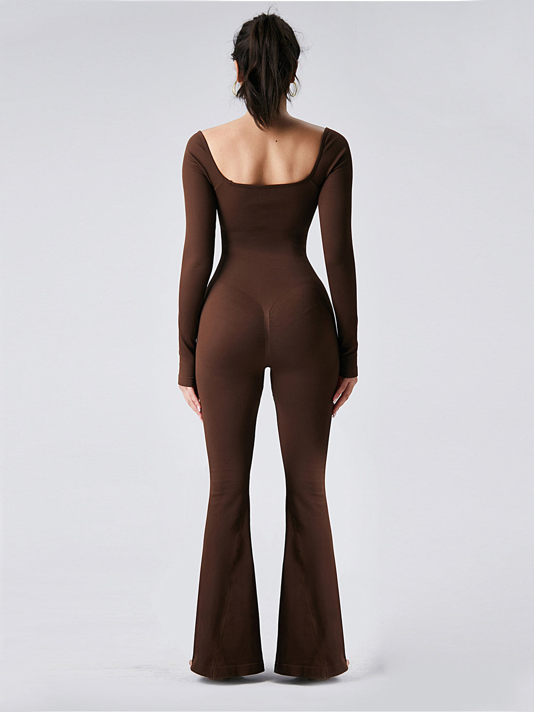 Lila Zen U Lila Zen U-Neck Tummy Control & Butt Lifting Shaping Fitness & Yoga One-Piece Flared Jumpsuit