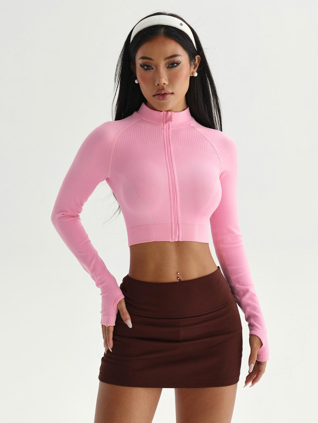 Lila Zen Seamless Fitted Sports Fitness Yoga Outerwear Top