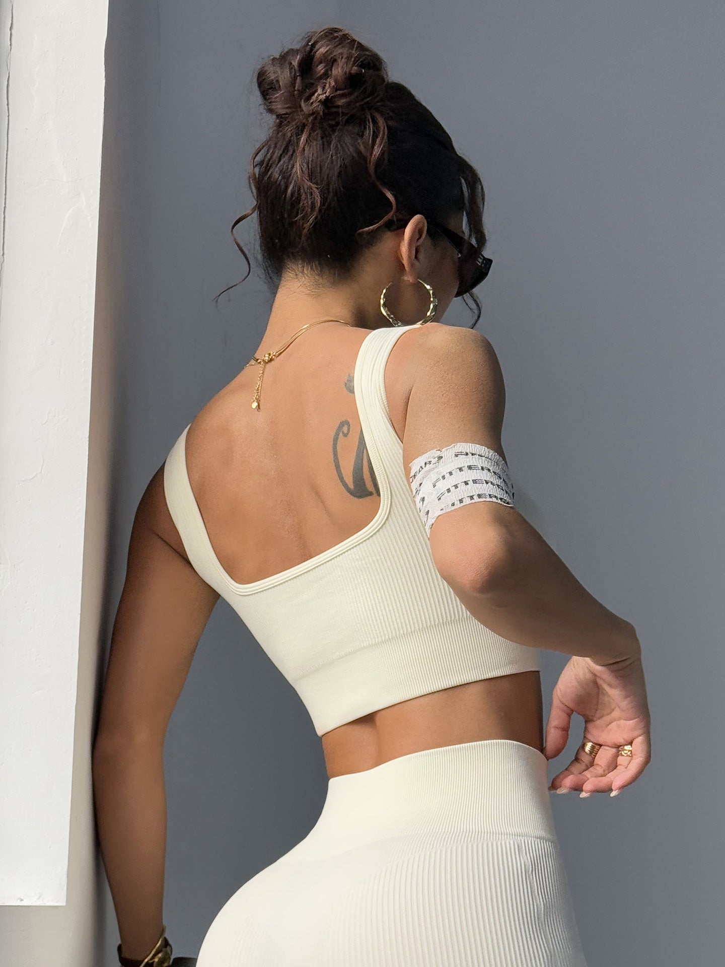 Lila Zen High-Strength Shock-Absorbing Ribbed Fitness Yoga Bra