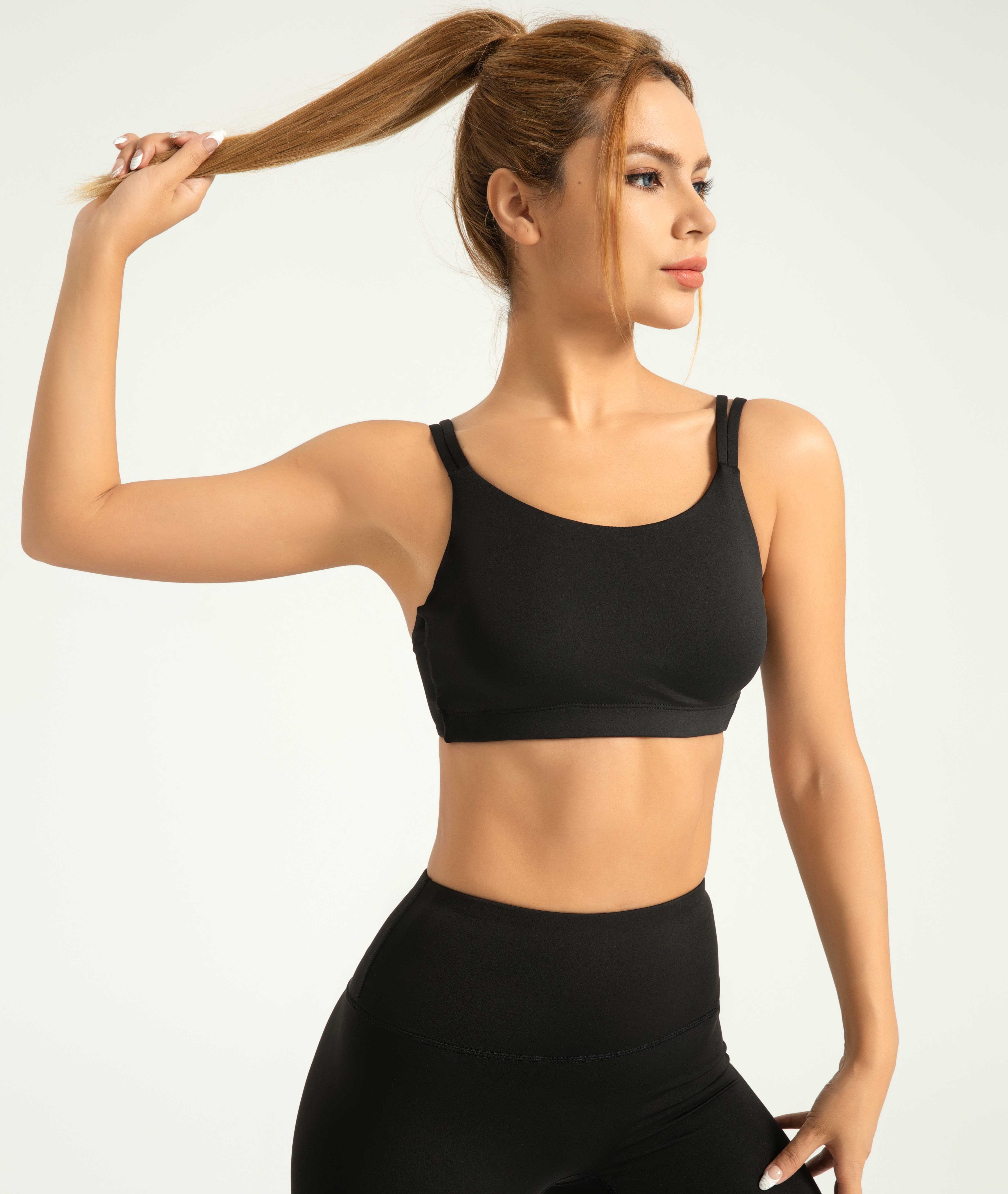 Lila Zen High Elastic U-Shaped Shock-Proof and Push-Up Sports Bra with Thin Straps for Beautiful Back