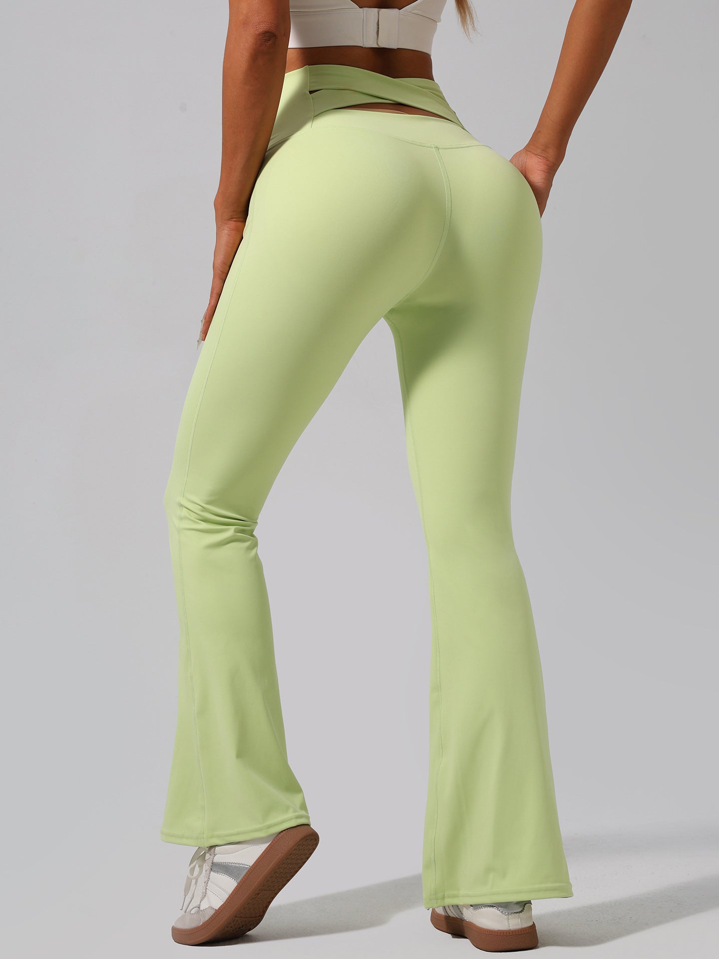 Lila Zen Nude-feel Cross-back Waist Lifting Casual Yoga Flare Pants