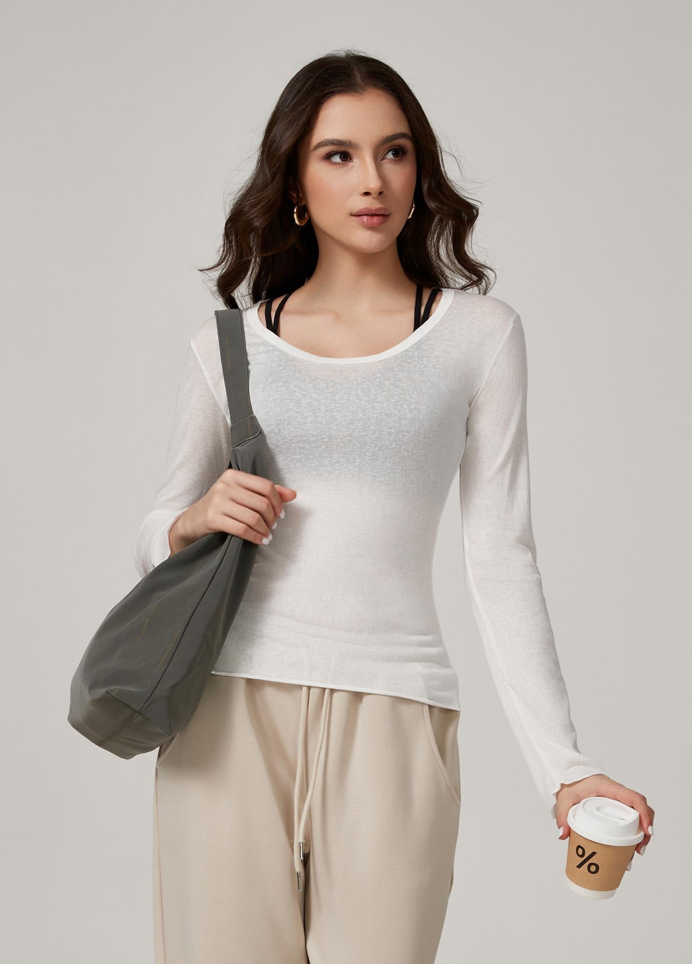 Lila Zen Sexy See-Through Quick-Drying Sports Long-Sleeve Yoga Cover-Up