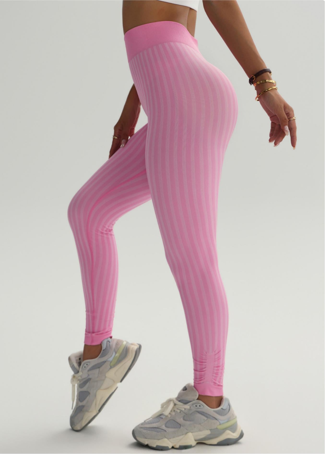 Lila Zen Seamless High-Waisted Ruffled Peach-Shaped Lifting and Firming Sports Yoga Pants