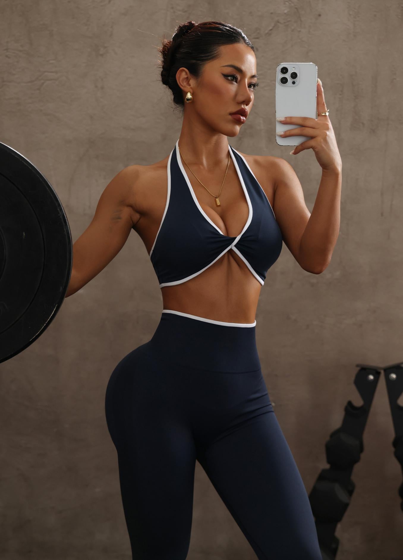 Lila Zen Seamless Color-Blocked High-End Sports Yoga Set