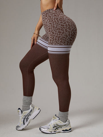 Lila Zen Leopard Print Seamless High-Waisted Fitness Yoga Pants