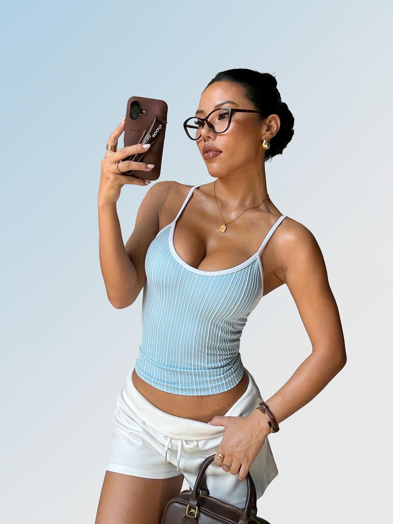 Vertical striped quick-drying sports tank top