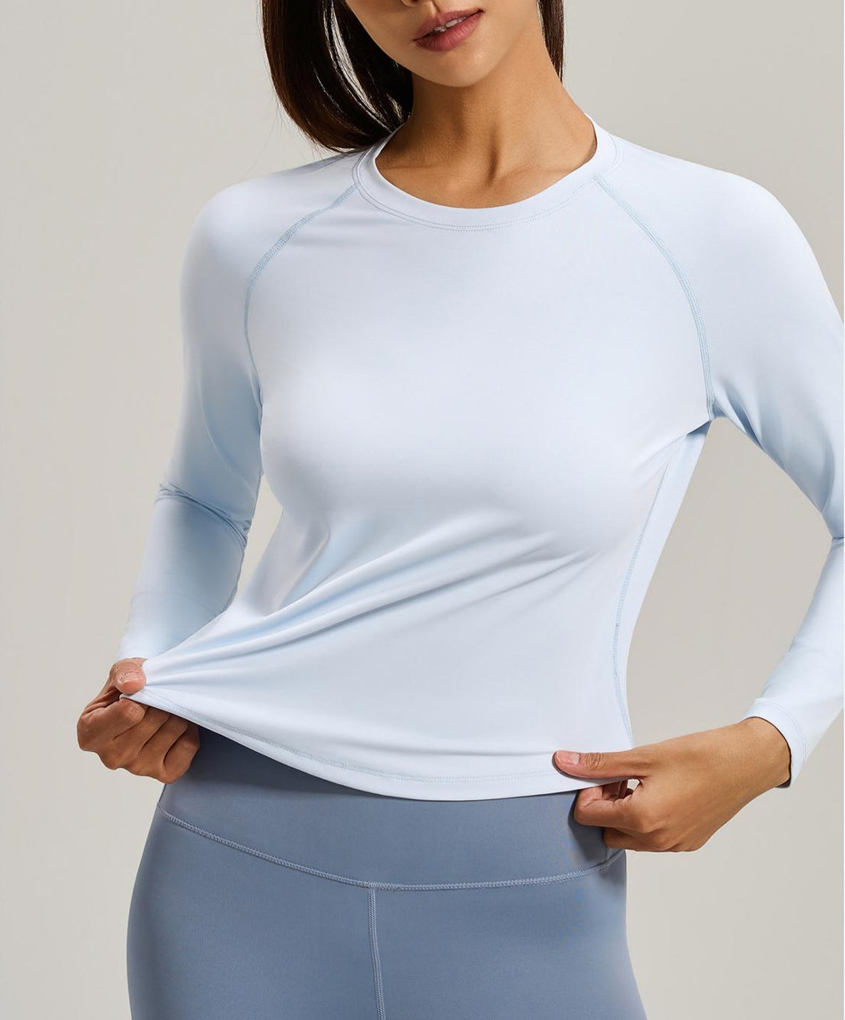 Lila Zen Women's Loose-fitting Mesh Back Long-sleeved Sports T-shirt