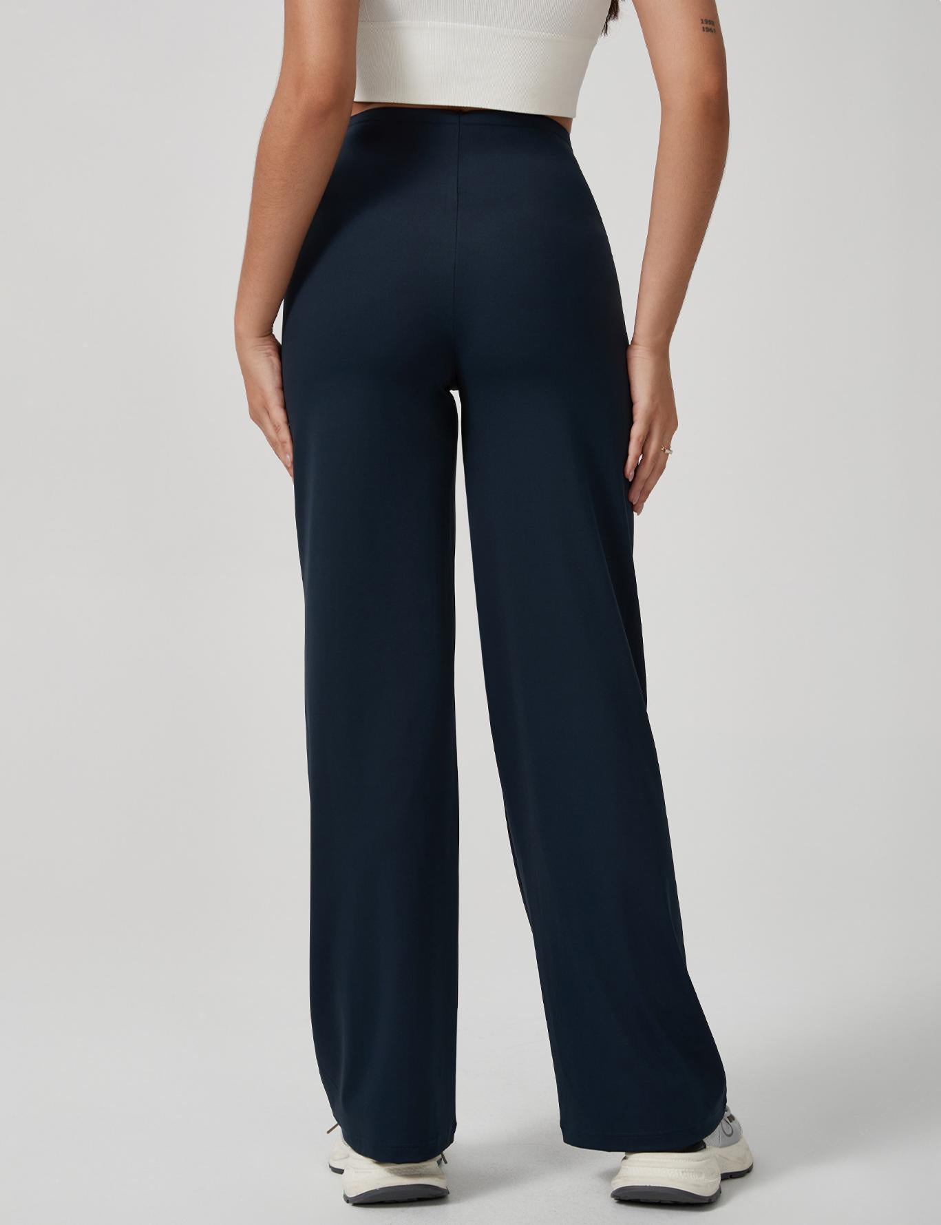 Lila Zen Flowy Casual Wide-Leg Yoga Pants - Hip-Lifting and Slimming
