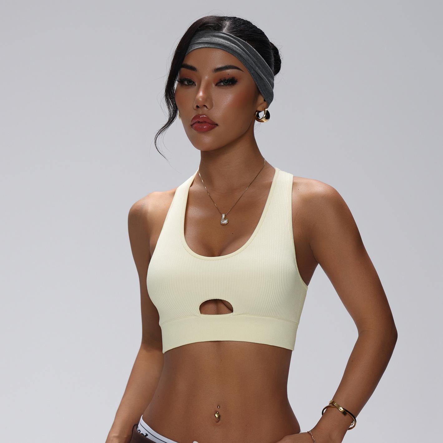 Lila Zen High-Strength Shock-Absorbent Breathable Hollow-Out Yoga Sports Bra