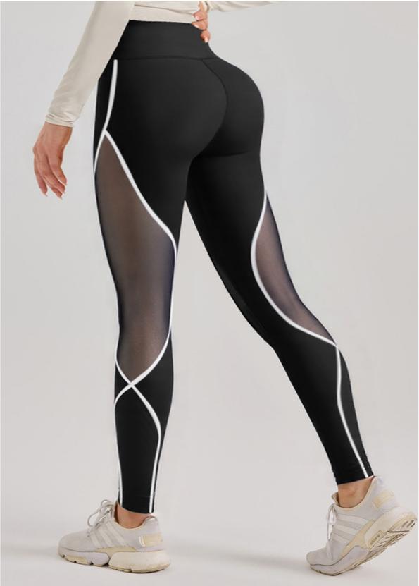 Lila Zen Women's Color-Blocked Mesh Shaping Yoga Pants