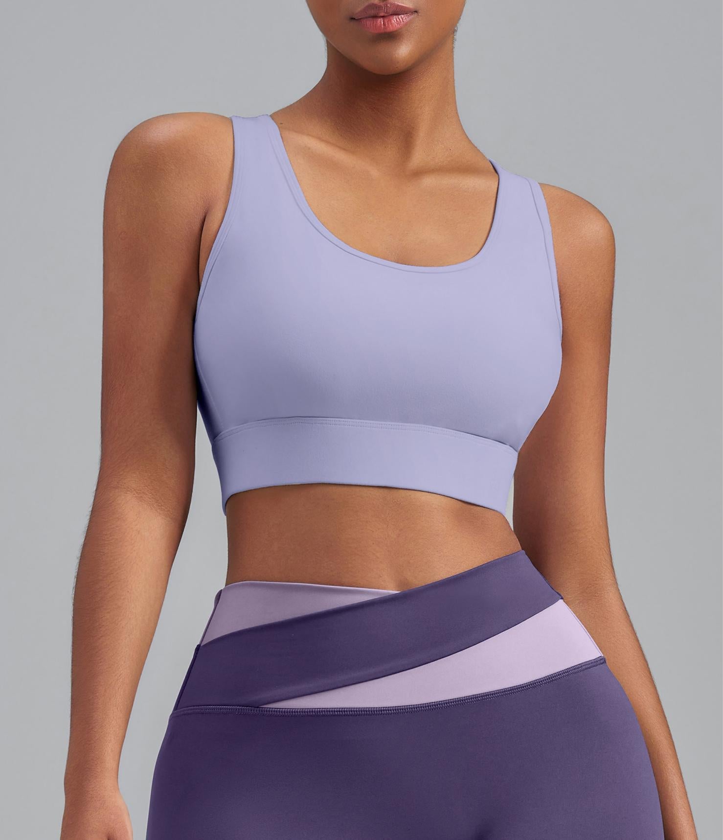 Lila Zen Women's Elastic Single-Sided Brushed Four-Cross Sports Bra Vest