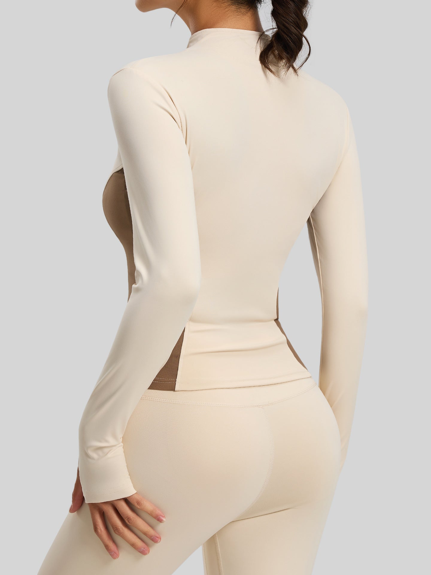 Lila Zen Color Block Slim Fit Yoga Jacket with 3D Zipper