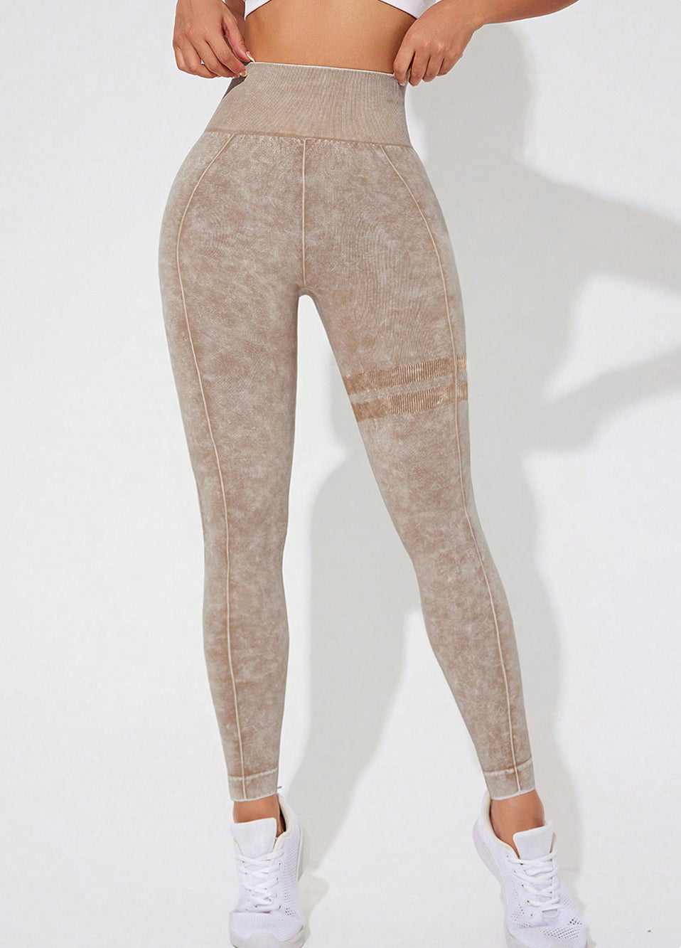 Lila Zen Seamless Ribbed Slim Fit Hip-Lifting Fitness Yoga Exercise Pants