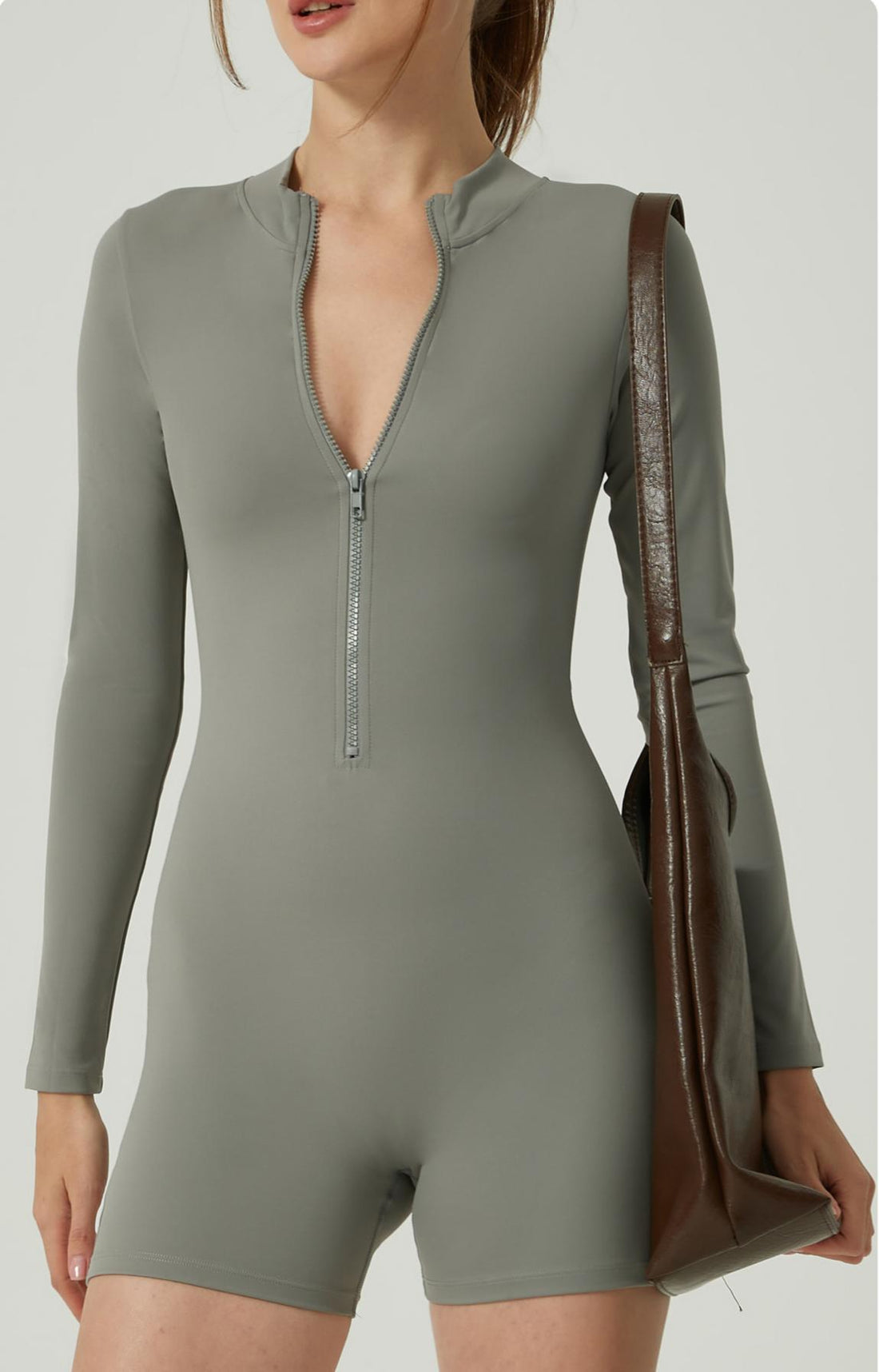 Zip-Front Long Sleeve Unitard