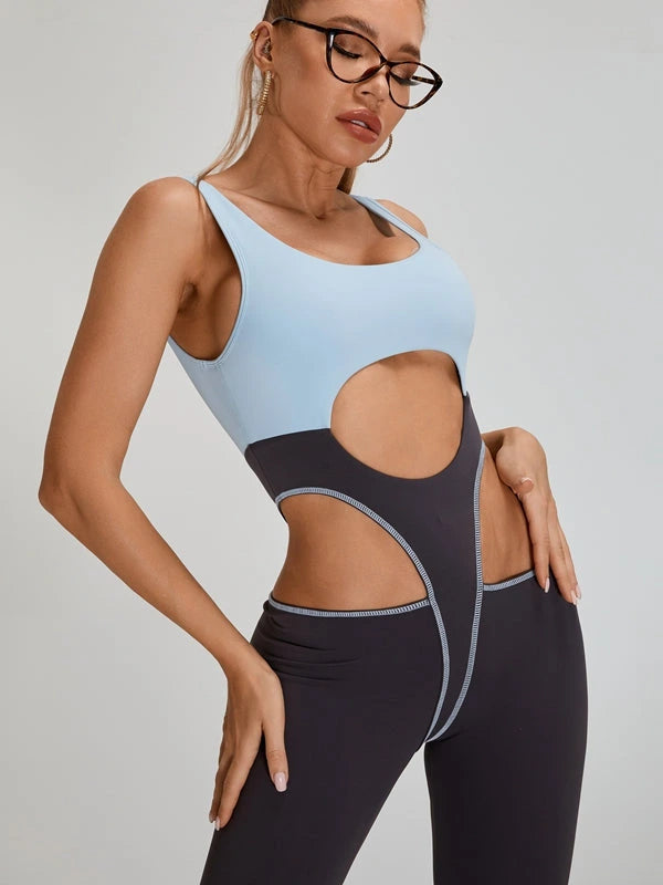 Contrast Color Unique Cutout Jumpsuit