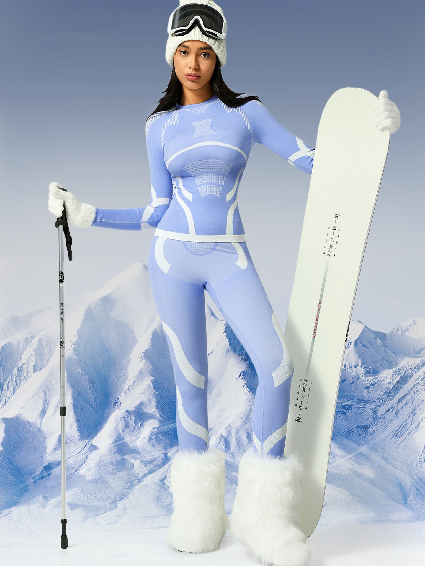 Lila Zen Women's Quick-Drying Warm Ski Underwear Set for Autumn and Winter