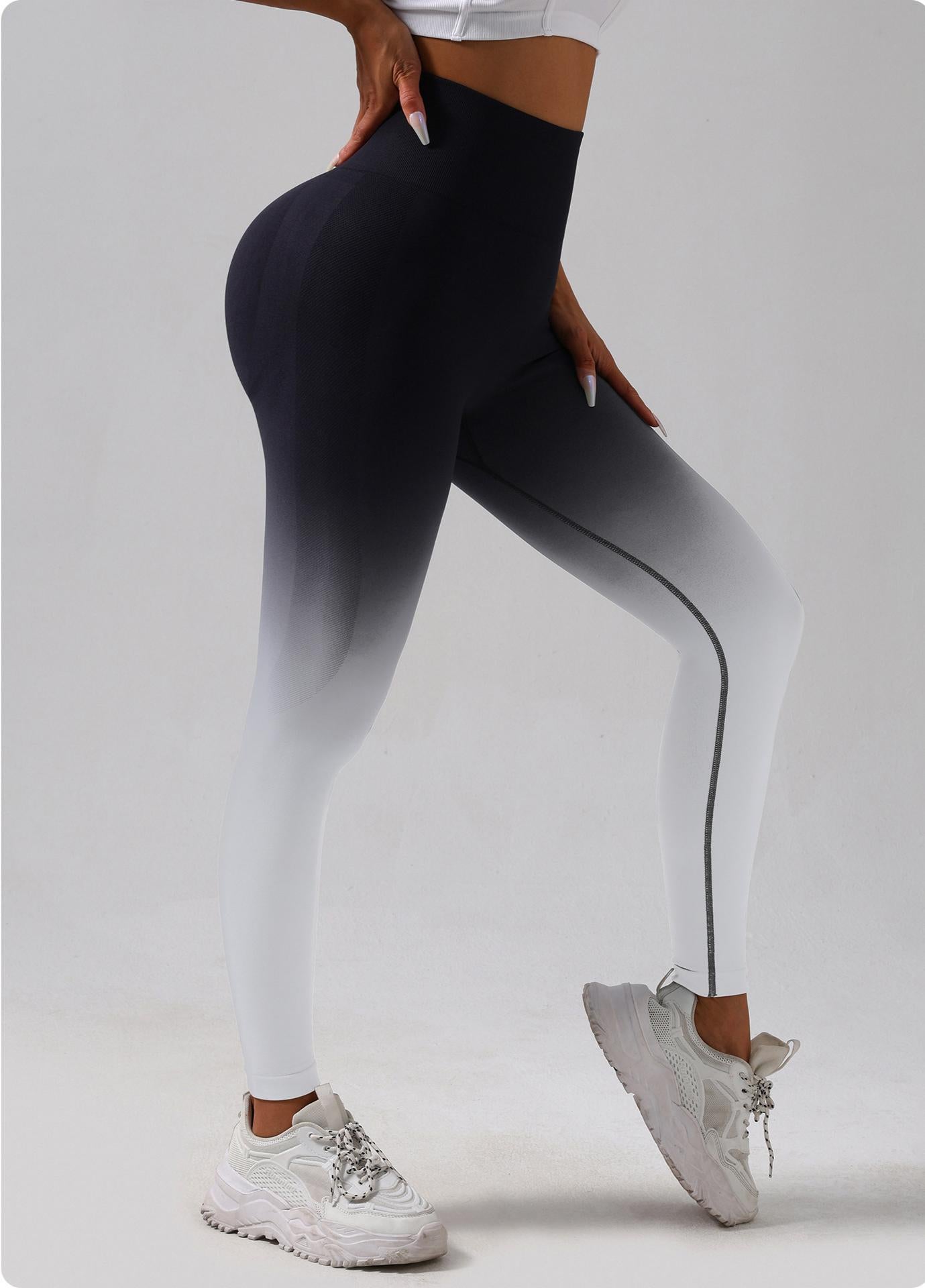 Lila Zen High-Waisted Gradient Tie-Dye Hip-Lifting Yoga Pants & Leggings