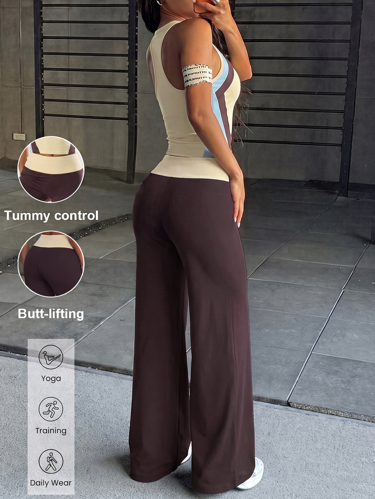 Foldover Waist Yoga Flare Leggings
