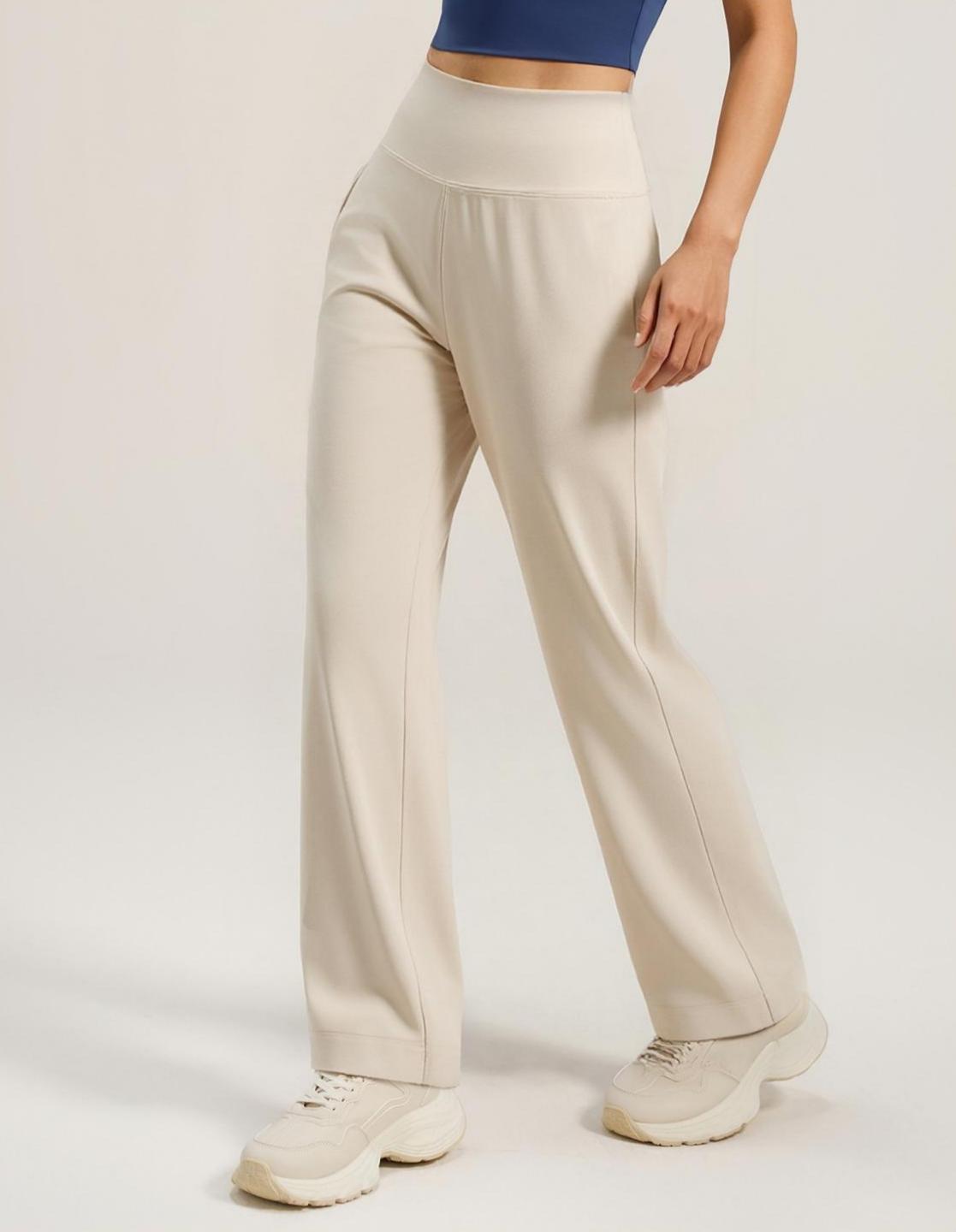 Lila Zen Loose-fitting Straight-leg Yoga Pants with Hidden Back Pockets