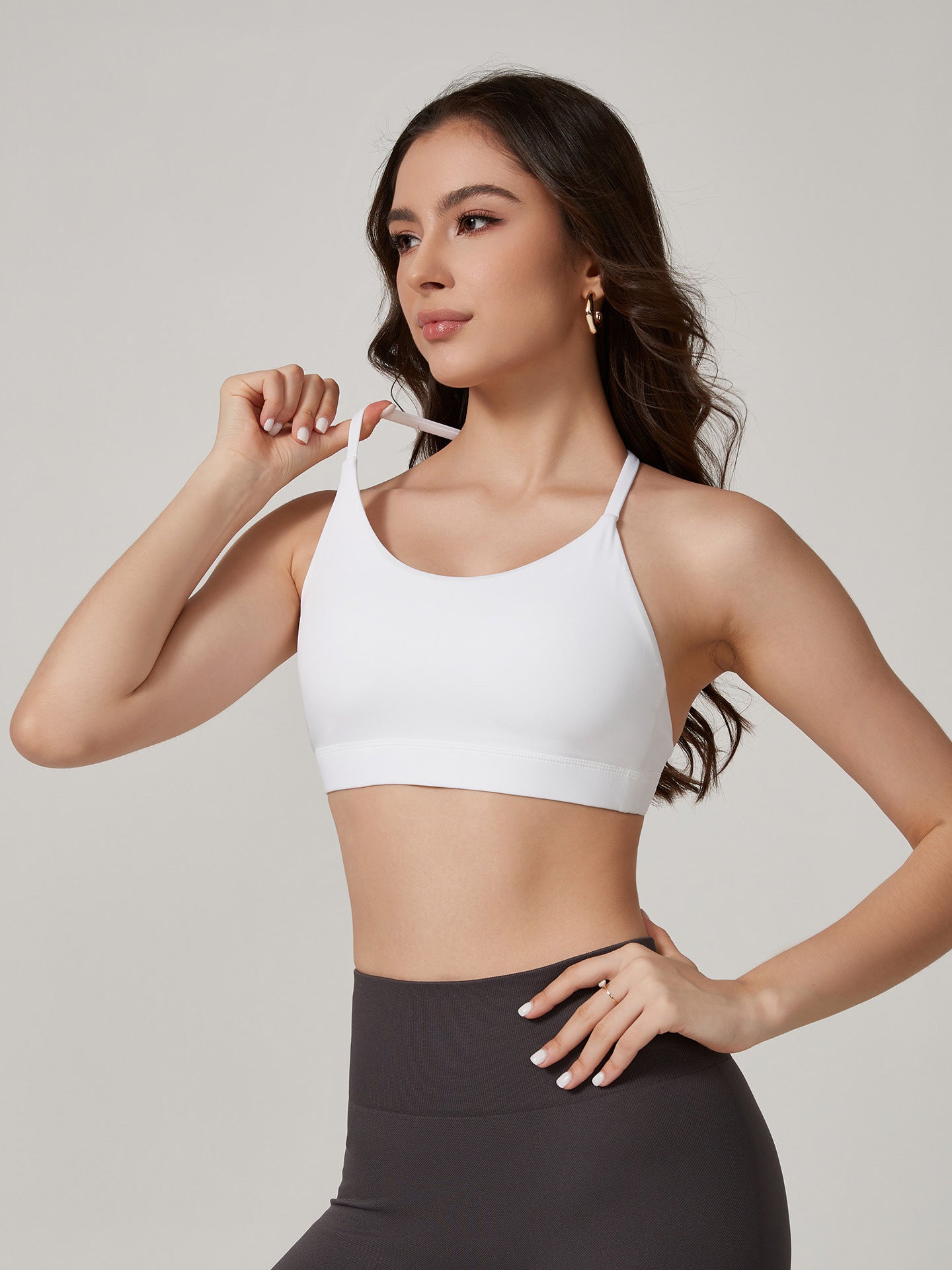 Lila Zen Halter Cross-Back Sports Bra