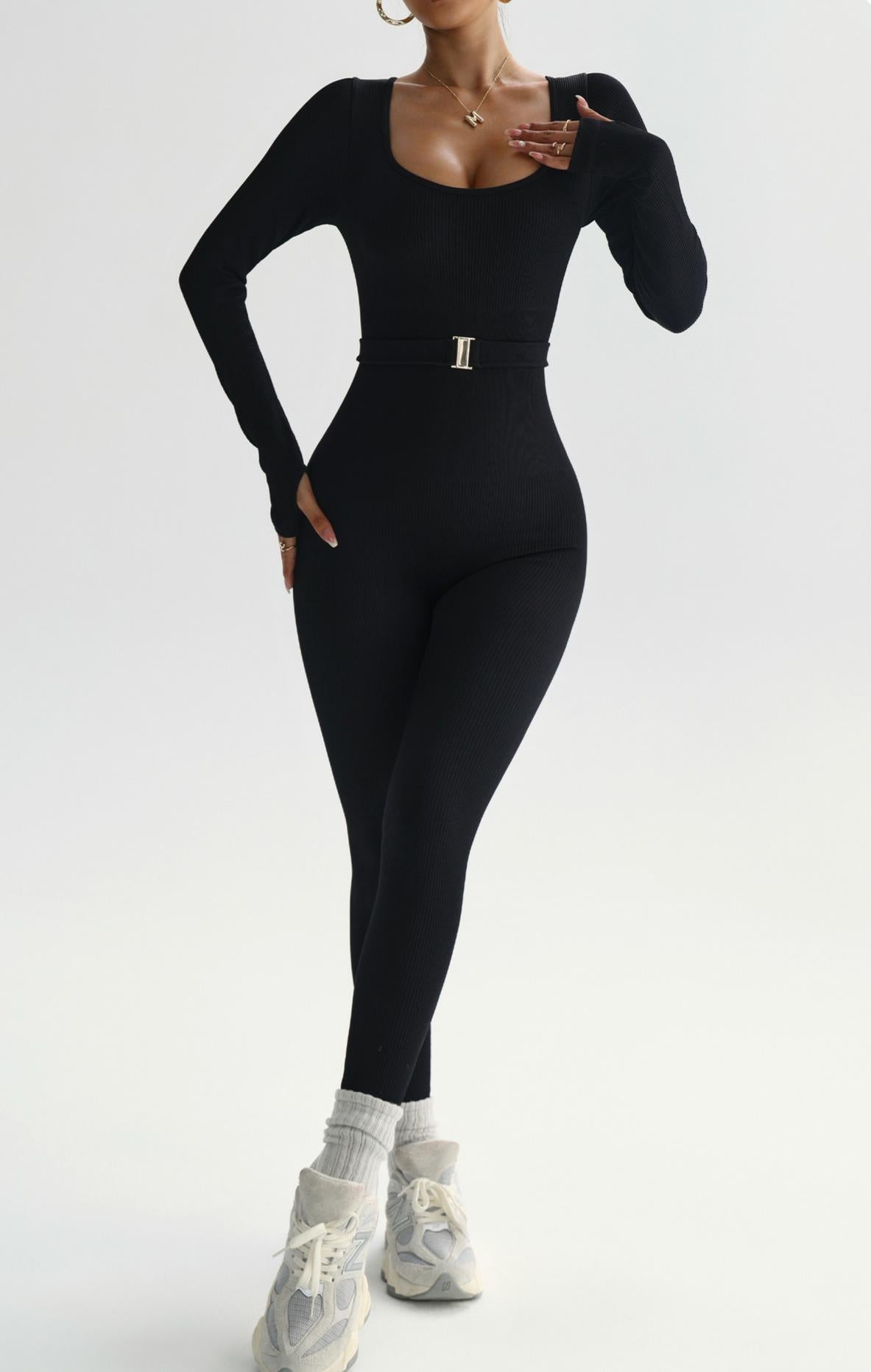 Lila Zen Seamless One-Piece Belted Sports Yoga Bodysuit