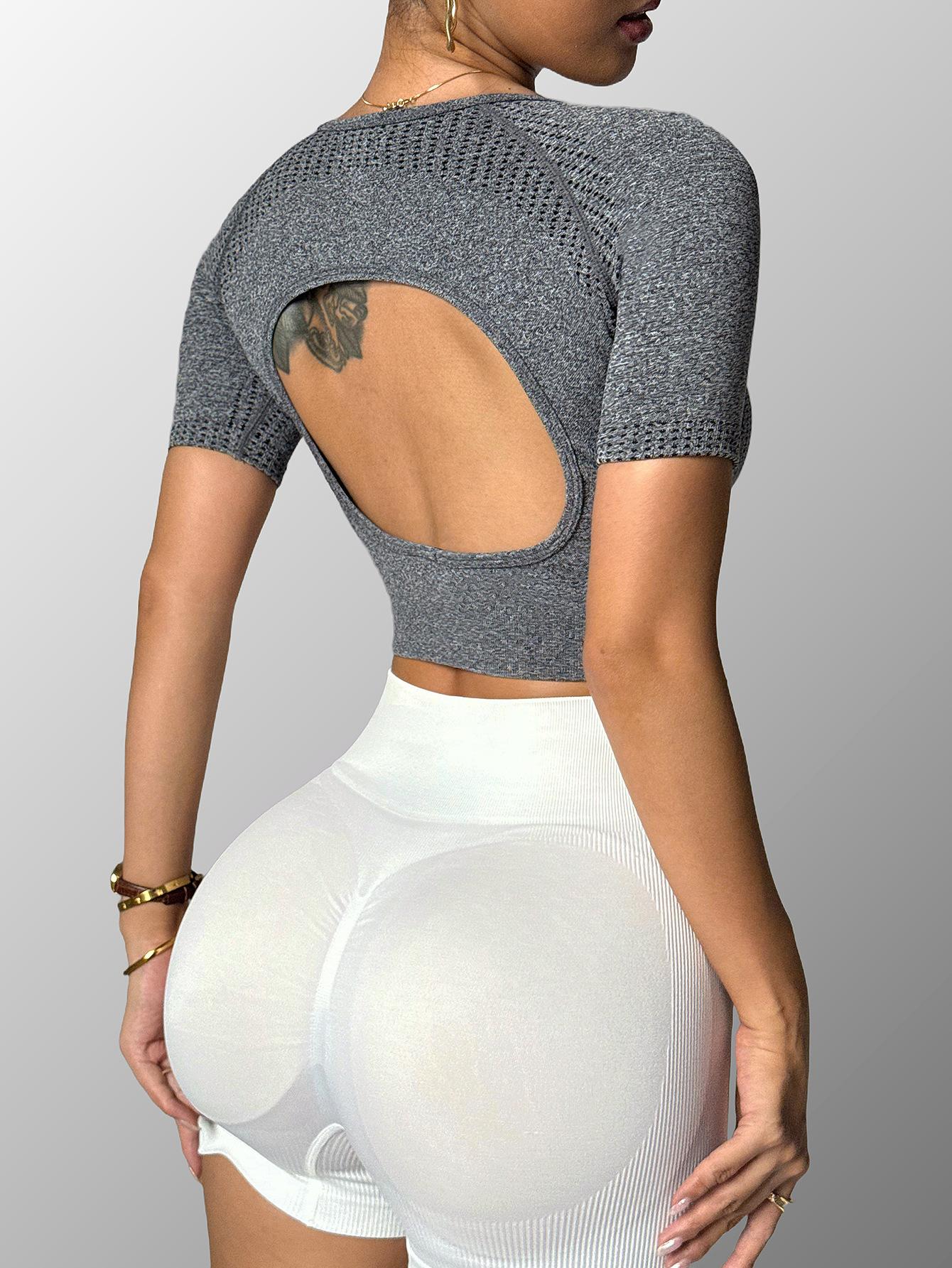 Lila Zen T Lila Zen Seamless Slim Fit Crew Neck Short Sleeve Yoga T-Shirt